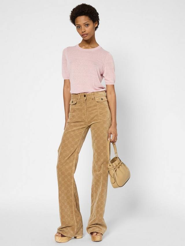 

Джемпер с коротким рукавом из плотного льна jamy Gerard Darel, розовый