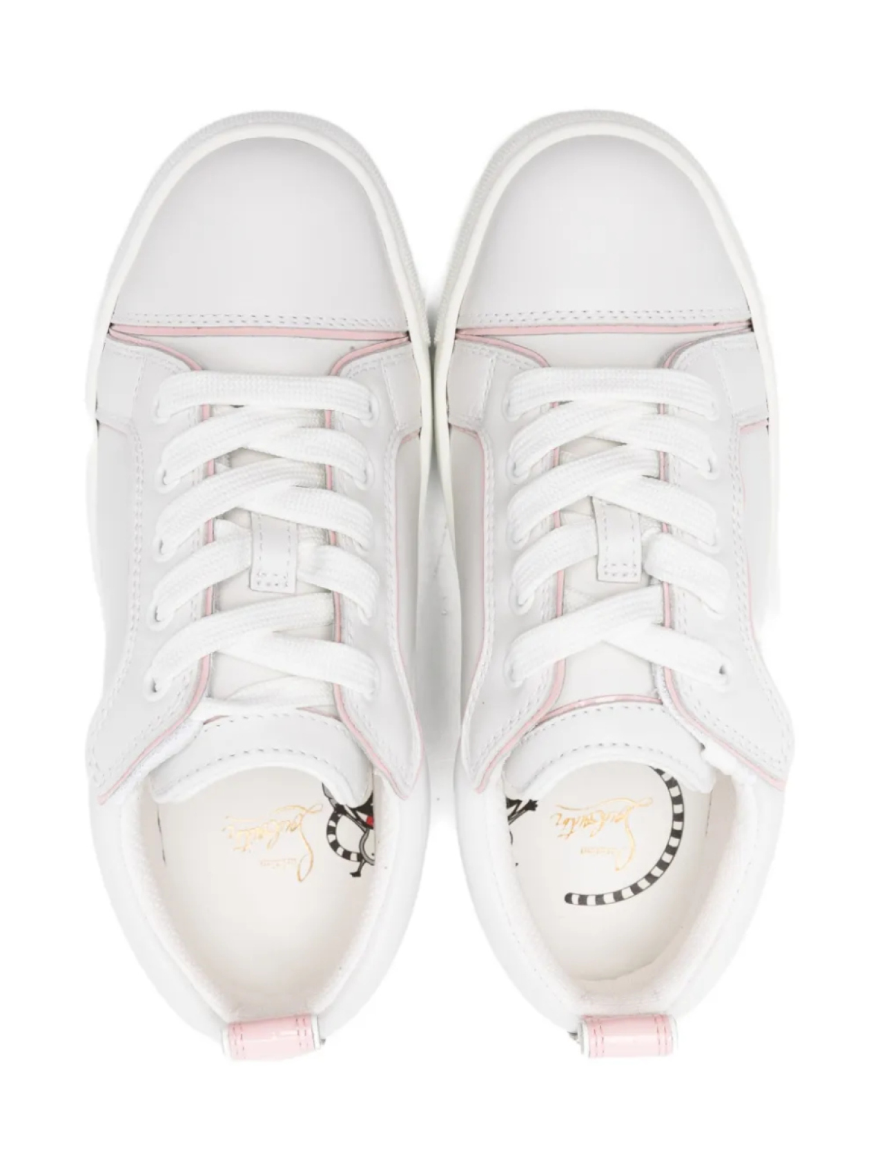 Детские кожаные кроссовки Christian Louboutin со шнуровкой и вставками Christian Louboutin Kids, белый — фото 3