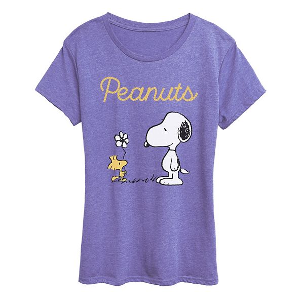 

Футболка женская с принтом Peanuts Snoopy & Woodstock Licensed Character, Heather Periwinkle, Коричневый, Футболка женская с принтом Peanuts Snoopy & Woodstock Licensed Character, Heather Periwinkle