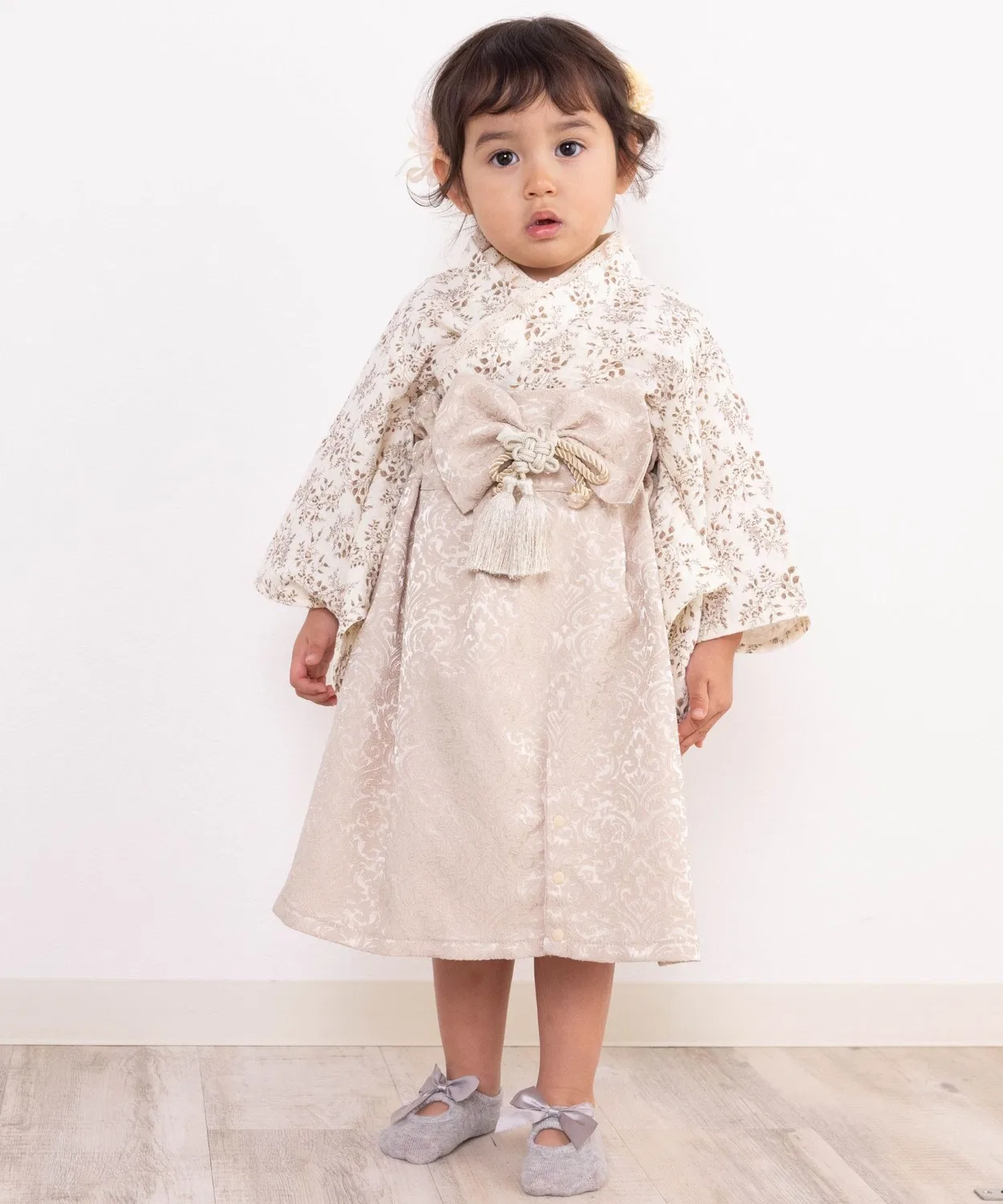 Двухчастный комбинезон-хакама для малышей 3WAY Sweet Mommy двойная марля бежевый