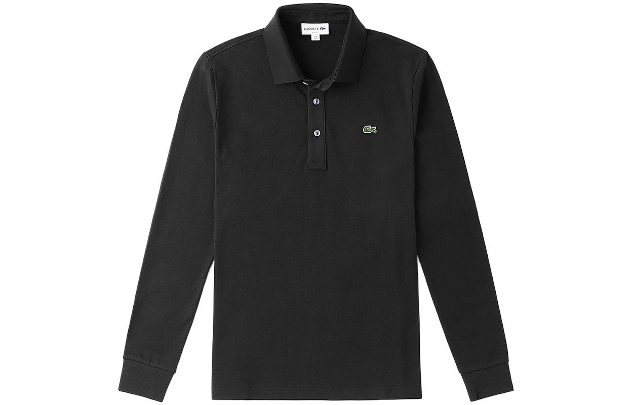Поло с логотипом LACOSTE, бордовый — фото 3