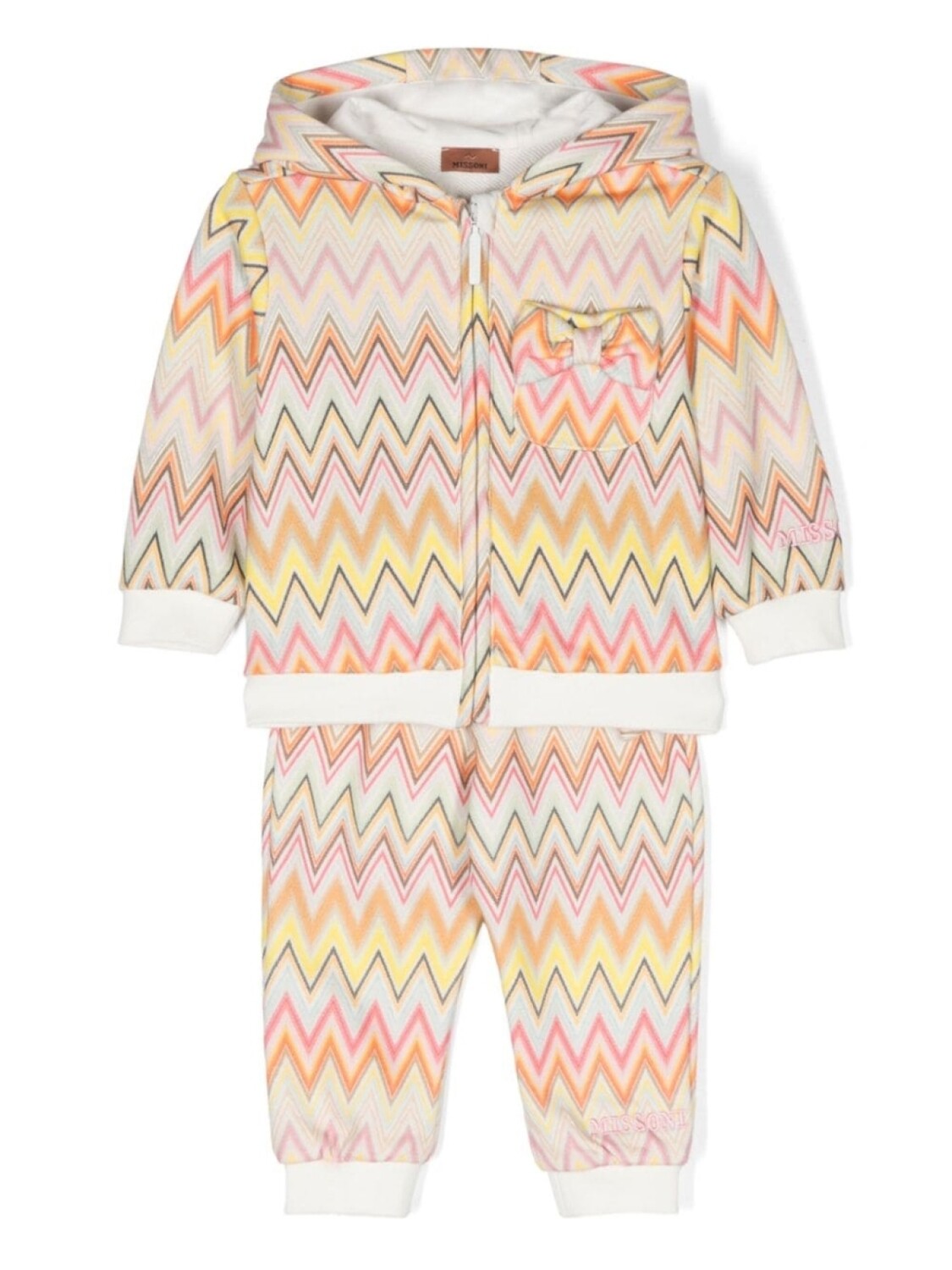 

Missoni Kids спортивный костюм с зигзагообразным принтом, розовый
