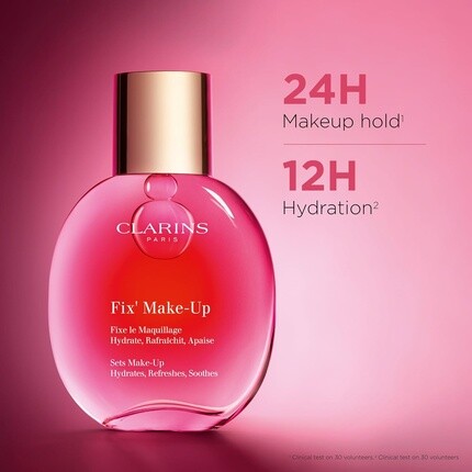 Clarins Fix Спрей для фиксации макияжа Макияж 4-в-1 24 часа свежести и безупречности 12 часов увлажнения Блокирует вредные вещества Придает сияние Все типы кожи — фото 2