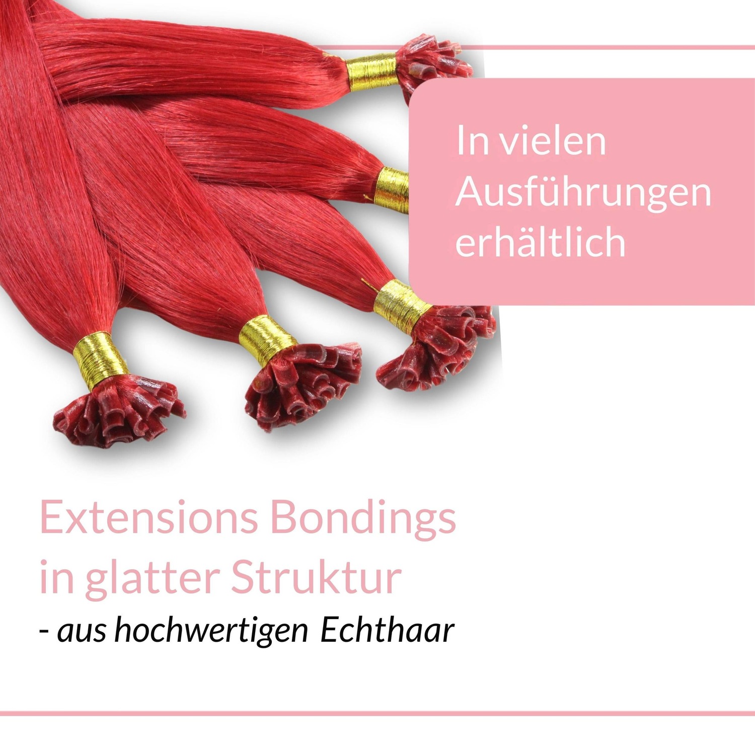 Накладные волосы bonding extensions echthaar #0/44 rot-intensiv 1g Hair2Heart, 40cm, количество 25 шт. — фото 3