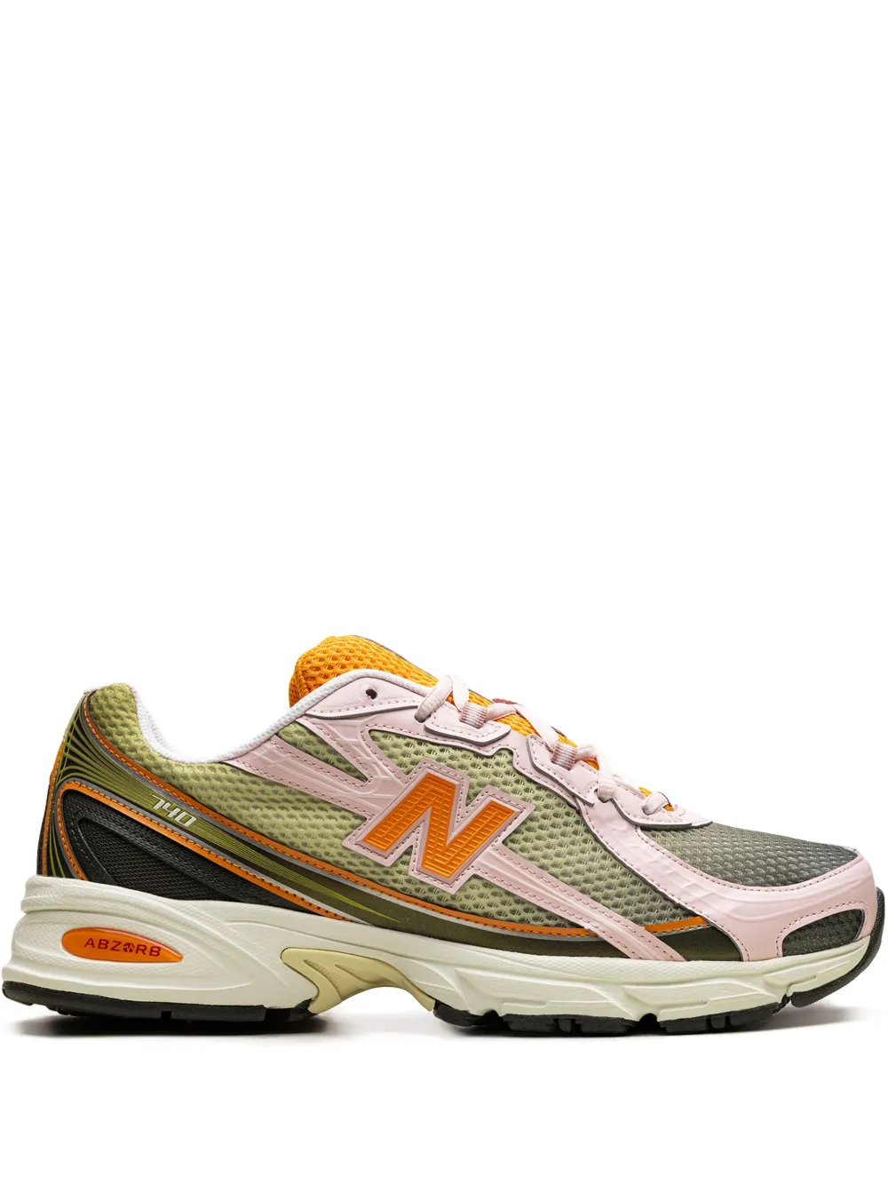

Кроссовки 740 Concepts Saignée - Icy Pink/Forest Night/Flame Orange/Sylvan Green NEW BALANCE, розовый