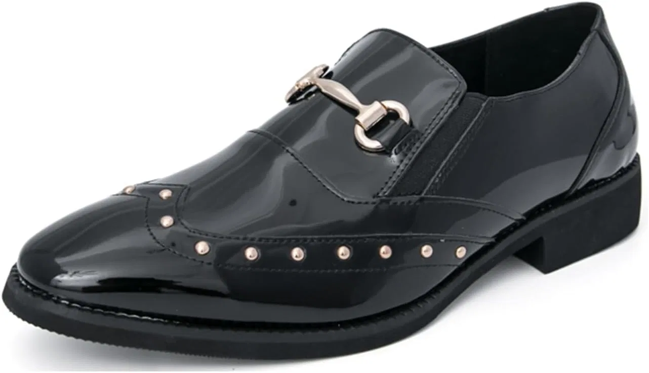 Туфли мокасины Minishion Minishion Mens Slip on Casual Shoe Comfortable Work Business Loafers, черный