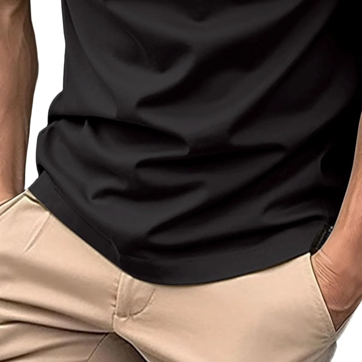 Поло для активного отдыха мужское Slim Fit с контрастной отделкой, Black — фото 2