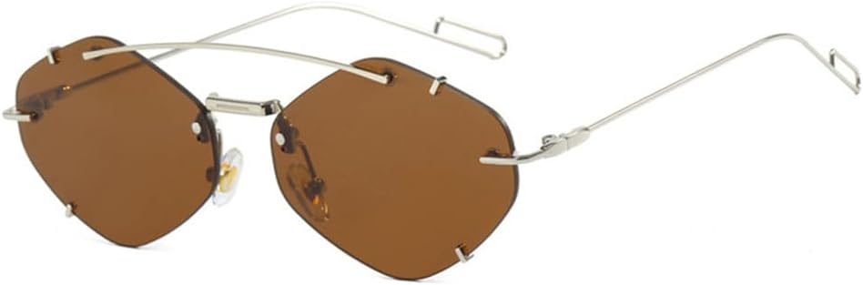 

Солнцезащитные очки UV400 с безободковой оправой и прозрачными линзами цвета «океан» для женщин и мужчин, для бега и занятий спортом на открытом воздухе UYPTK, Silver-brown