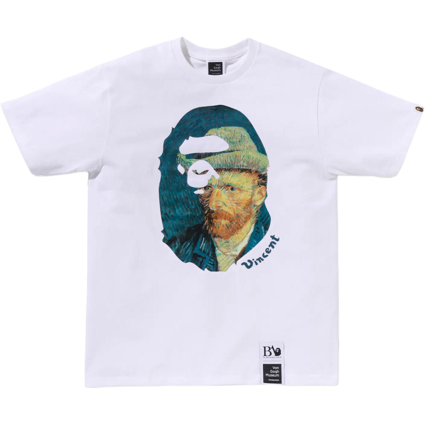 

Футболка Bape X Van Gogh Museum Ape Head Canvas Art Vi A BATHING APE, белый