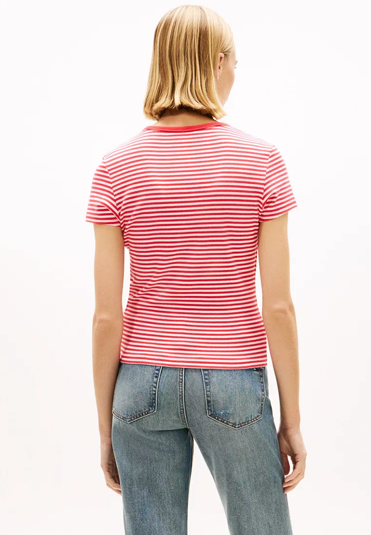 Водолазка облегающая ребристая, Tommy Jeans Tommy Hilfiger, красный — фото 2