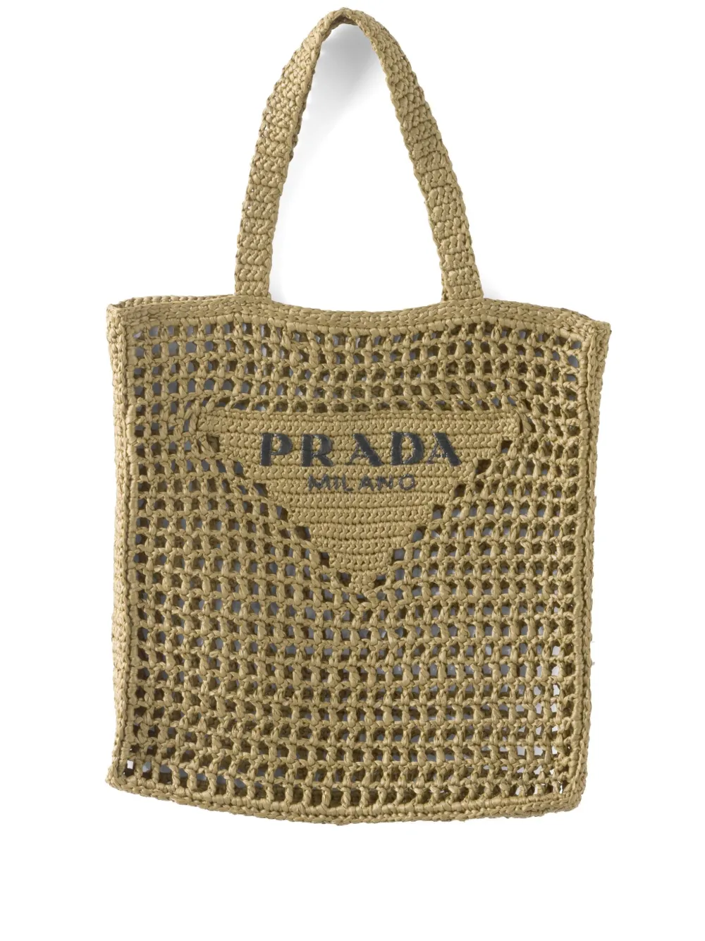 

Плетеная сумка-тоут с логотипом Prada, зеленый