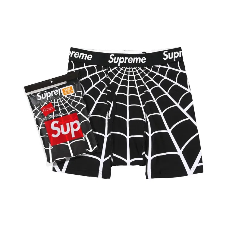 Трусы-боксеры Supreme x Hanes Spider-Man (2 шт.), черный купить по