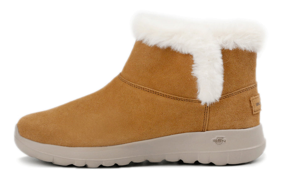 Зимние ботинки женские Skechers On-The-Go замшевые с меховой отделкой, коричневый — фото 2