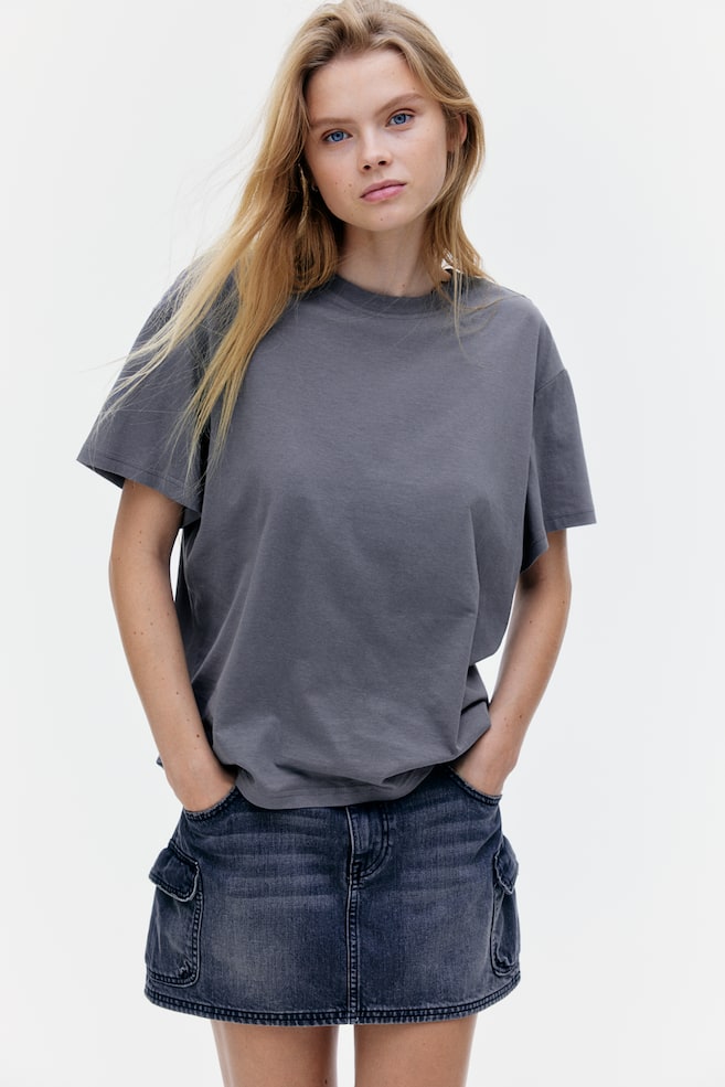

Футболка оверсайз H&M, серый
