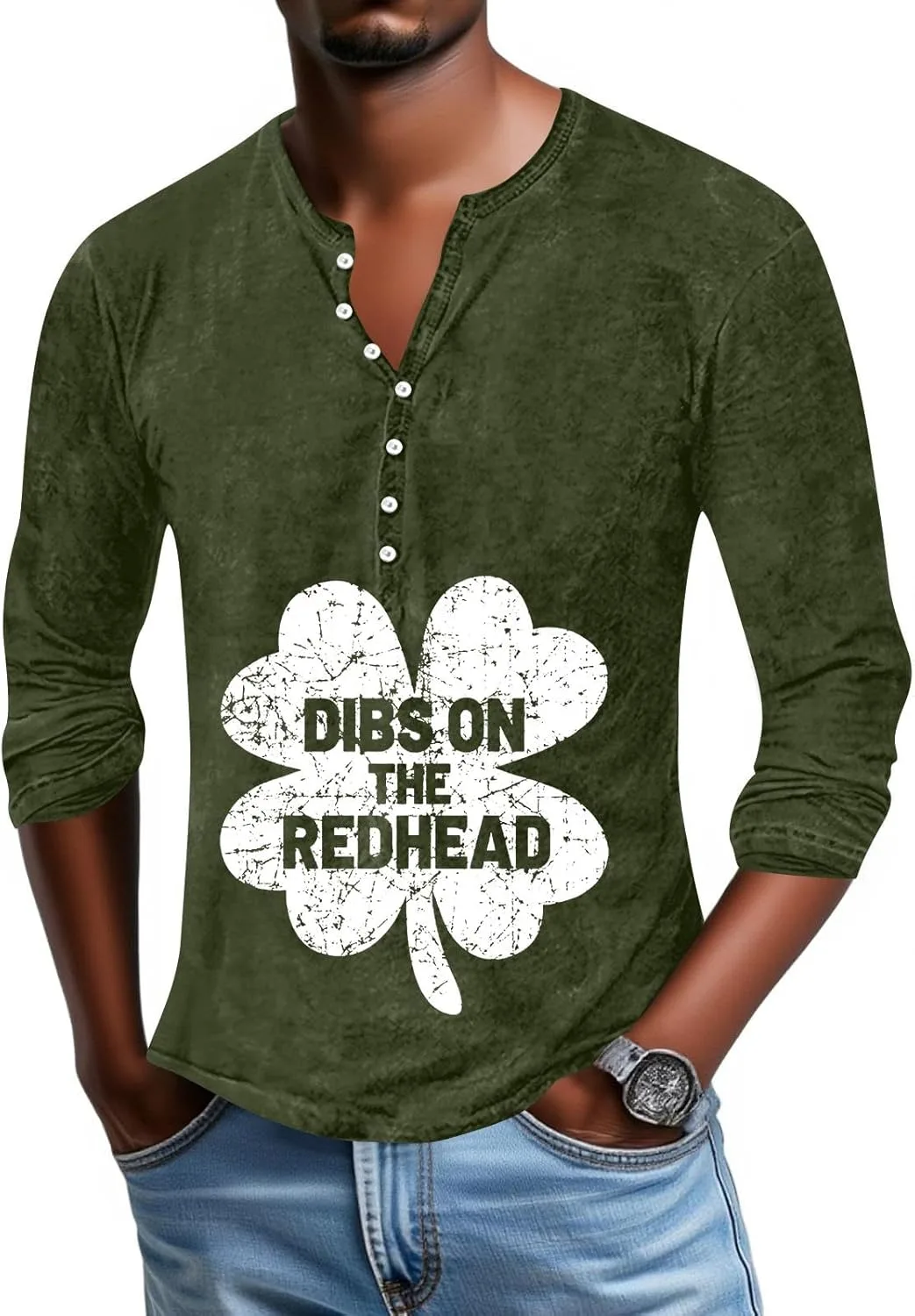 

Футболка St Patricks Day мужская с длинным рукавом и воротником-гольф, зеленая, легкая