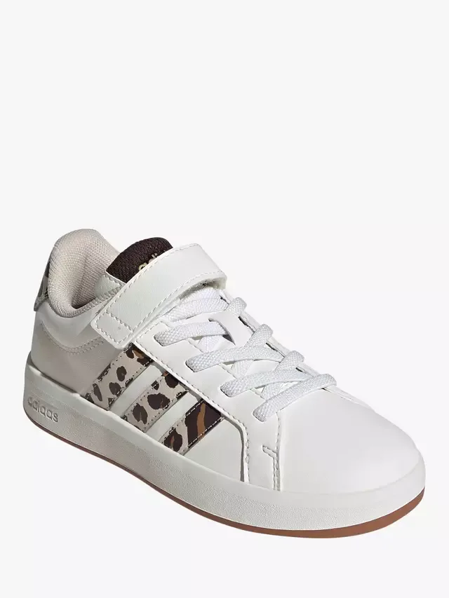 Детские кроссовки Grand Court 30, белые/разноцветные adidas — фото 2