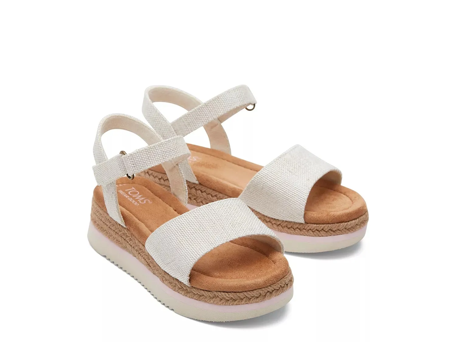 Сандалии на танкетке TOMS Diana Espadrille - детские, белые — фото 2