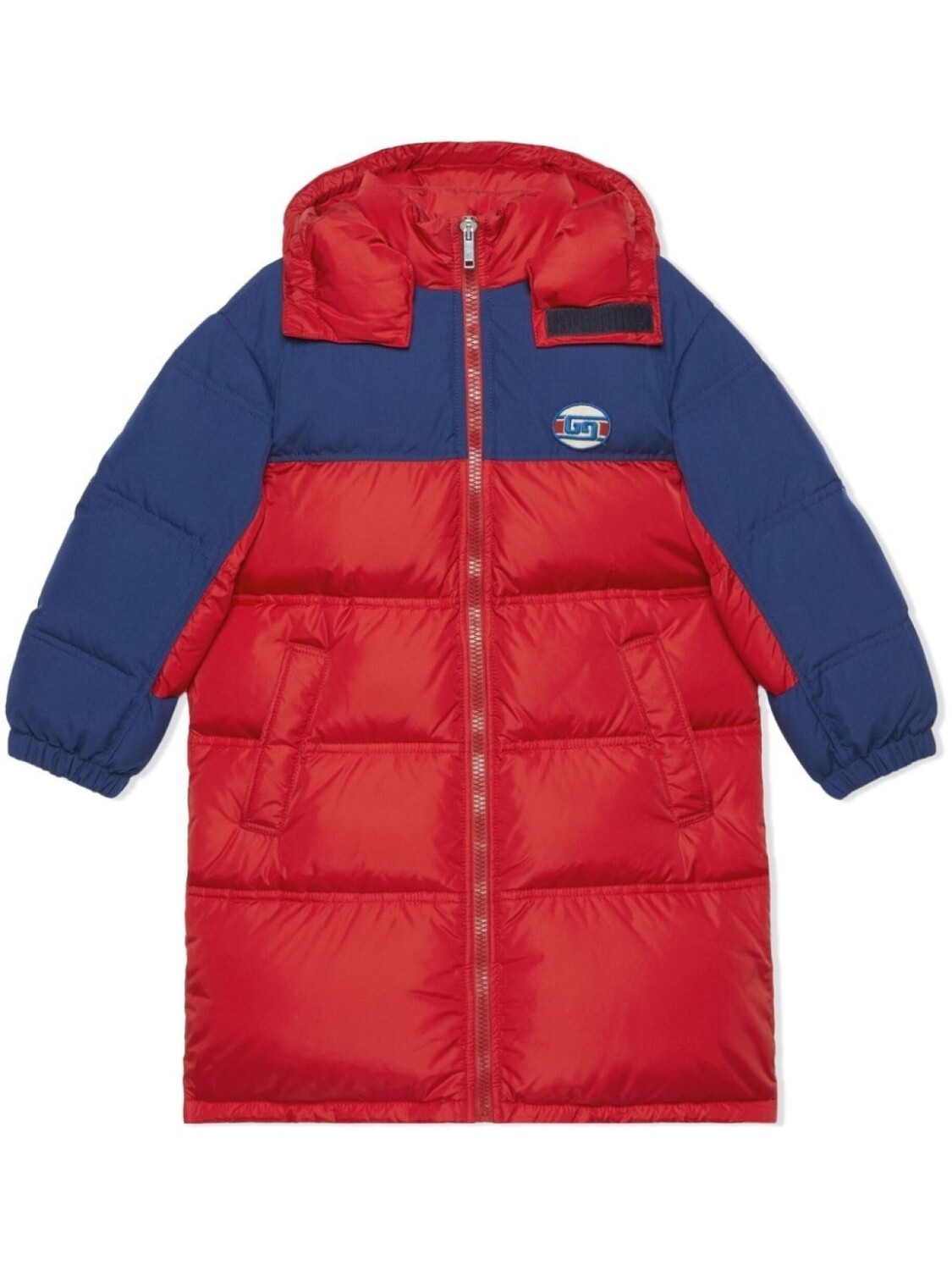 

Пуховик с нашивкой-логотипом Gucci Kids, красный