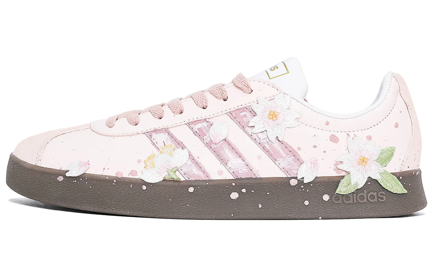 Adidas VL COURT 2.0 Abrasion Resistant Slip Resistant Low top Skateboard Shoes Unisex Cherry Blossom Pink