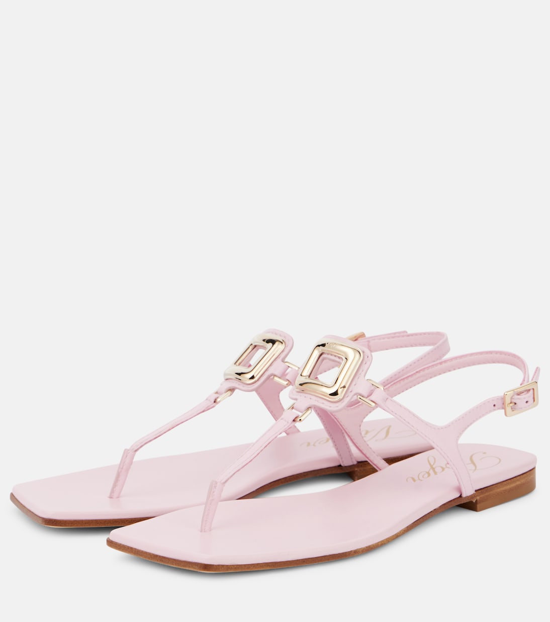 Вьетнамки Viv' By The Sea из кожи Roger Vivier, Teen Pink — фото 4