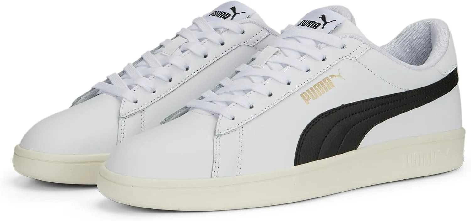 Мужские кроссовки Puma Smash 3.0, белый/черный/золотой/слоновая кость — фото 4