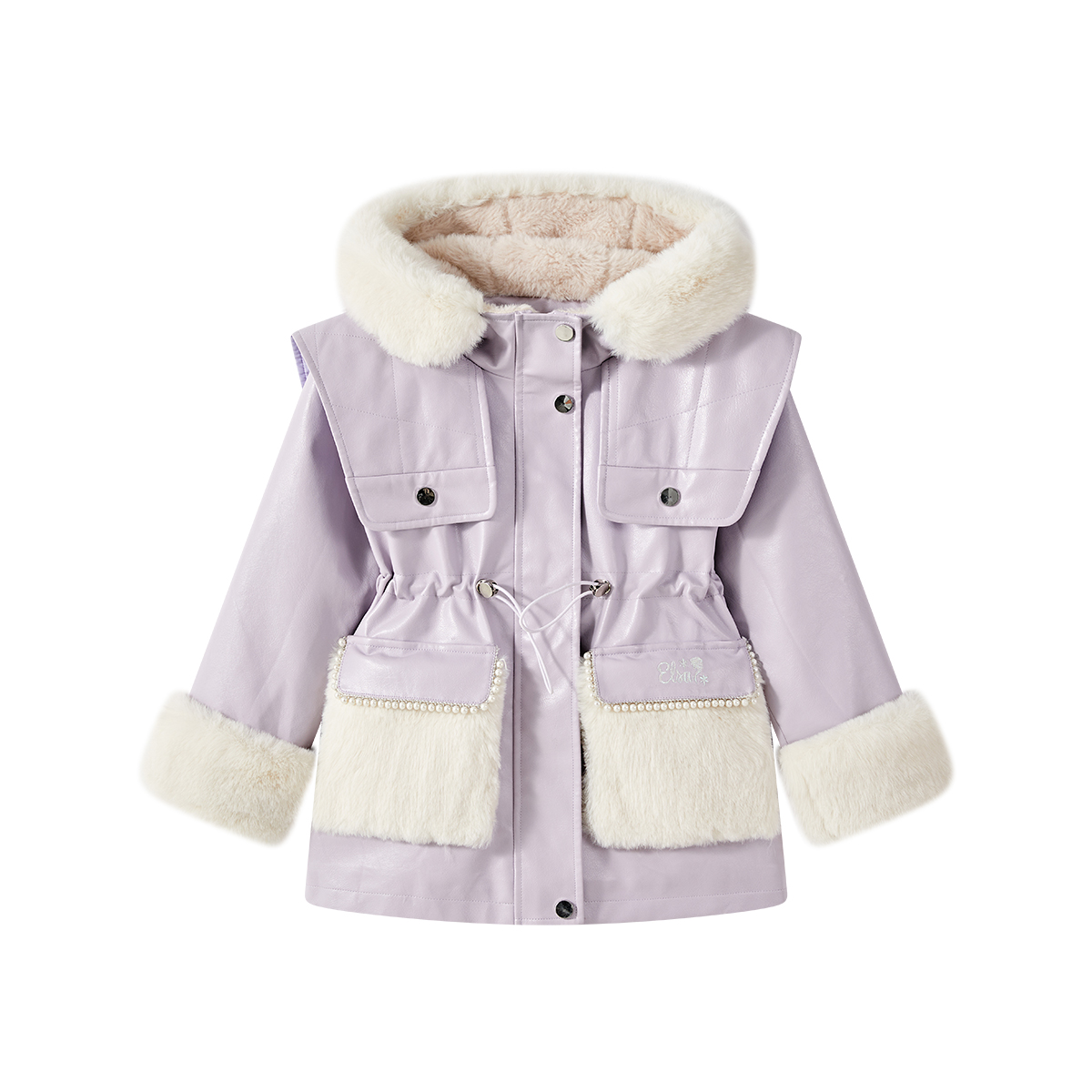 

Детская утепленная курткас капюшоном, утолщенные и на флисовой подкладке Disney, фиолетовый