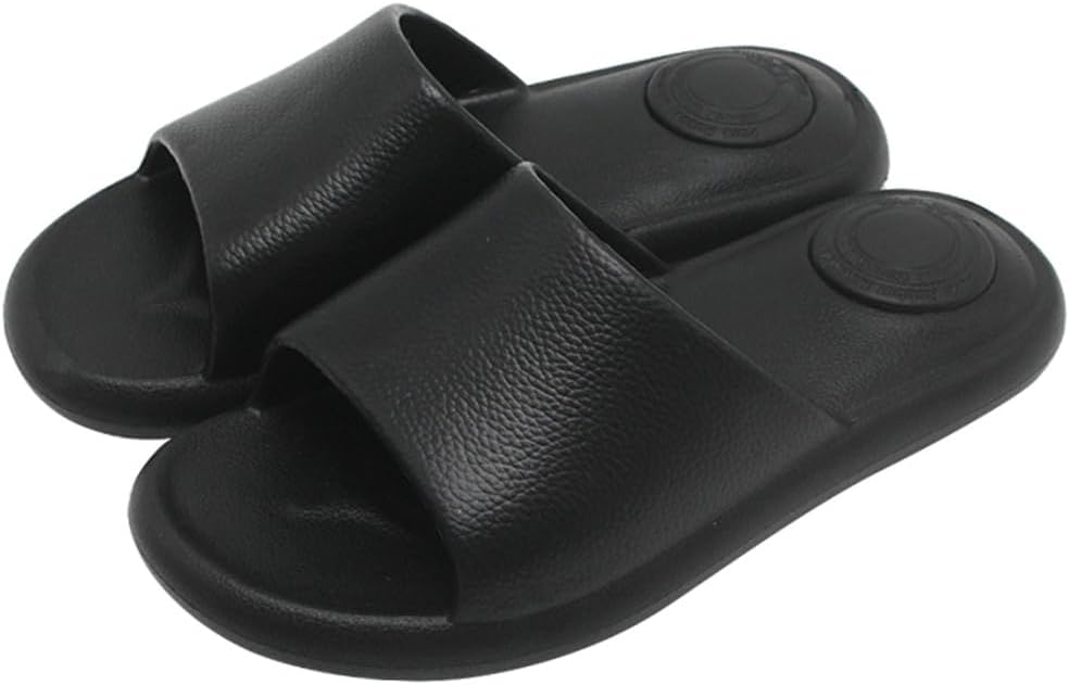 

Тапочки Rungion для женщин и мужчин, летние домашние шлепанцы, шлепанцы для душа, с мягкой подошвой, противоскользящие, быстро сохнущие, для ванной и улицы, черный