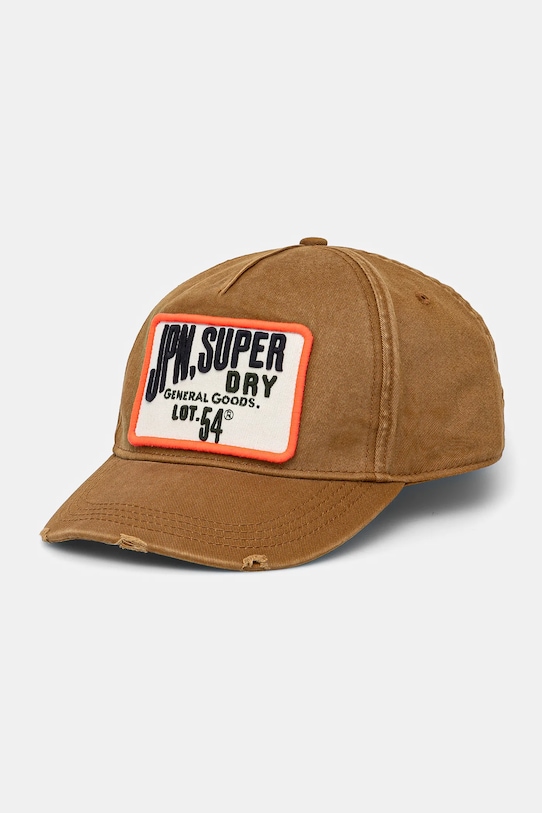 

Хлопковая кепка с козырьком Superdry, коричневый