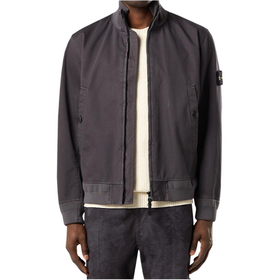 STONE ISLAND Приталенная бомбер с высоким воротником, Charcoal Gray — фото 4