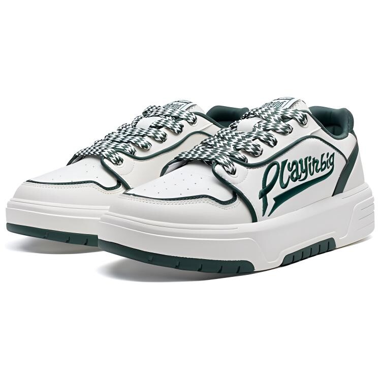 Кроссовки XTEP Skateboarding Shoes Men Low-top Sail White/forest Green, белый/зеленый — фото 2