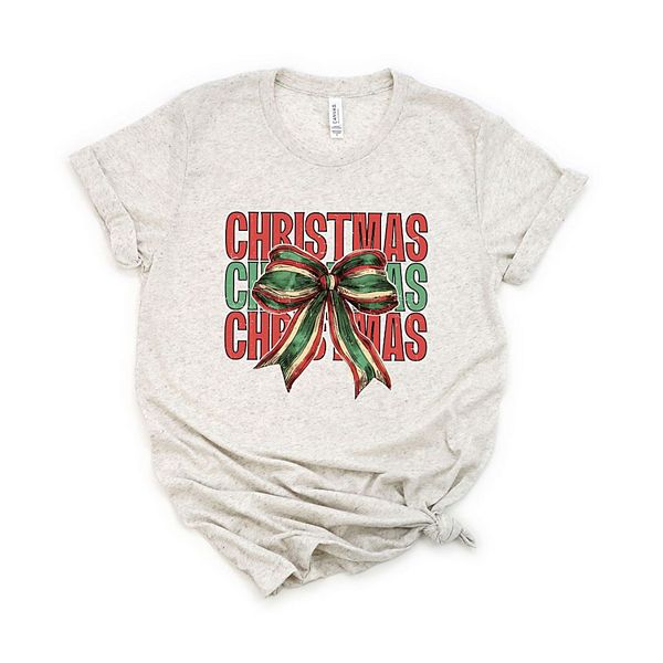 

Футболка с принтом Coquette Christmas Stacked Simply Sage Market, Oatmeal