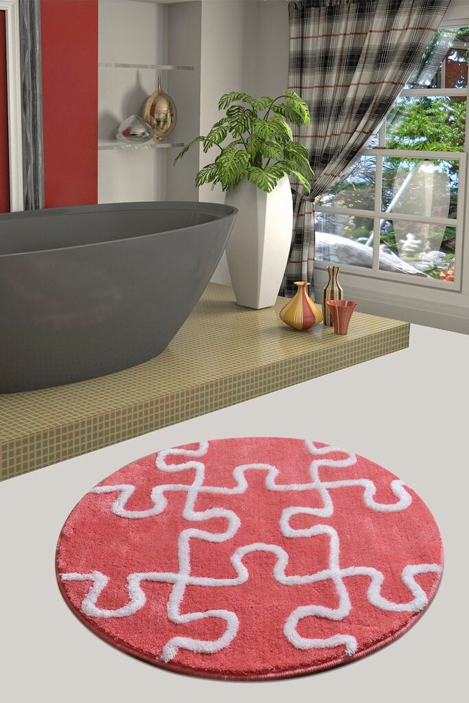 

HANAH Home Коврик для ванной, коврик для ванной, коврик для ванной, коврик для ванной, нескользящий, разноцветный, Д: 90 см 359CHL4214, мультиколор