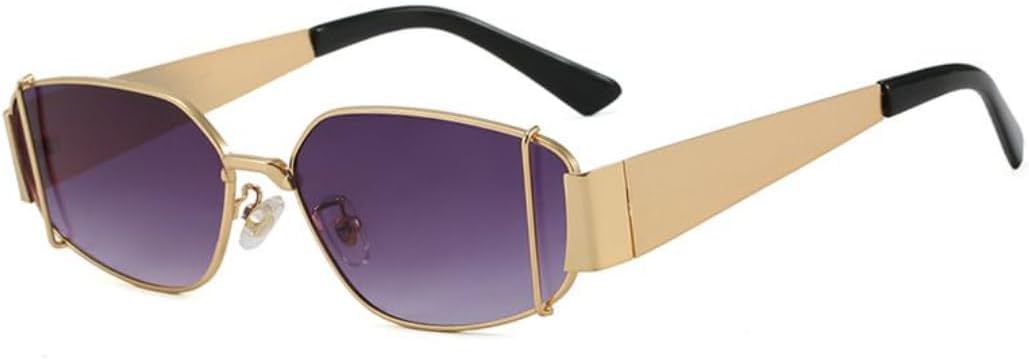 

Сексуальные женские металлические солнцезащитные очки неправильной формы для женщин и мужчин, винтажные очки в стиле панк с защитой от УФ-излучения UV400 HHZZYVY, Gold Gray