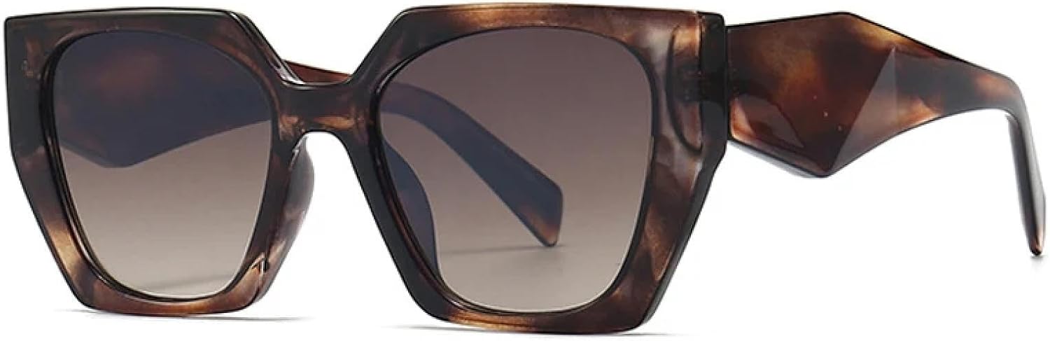 

Ретро-солнцезащитные очки «кошачий глаз» в стиле «многоугольник», модные солнцезащитные очки с градиентным переходом для мужчин, защита от УФ-излучения UV400 TVTBBVV, Brown Pattern Tea