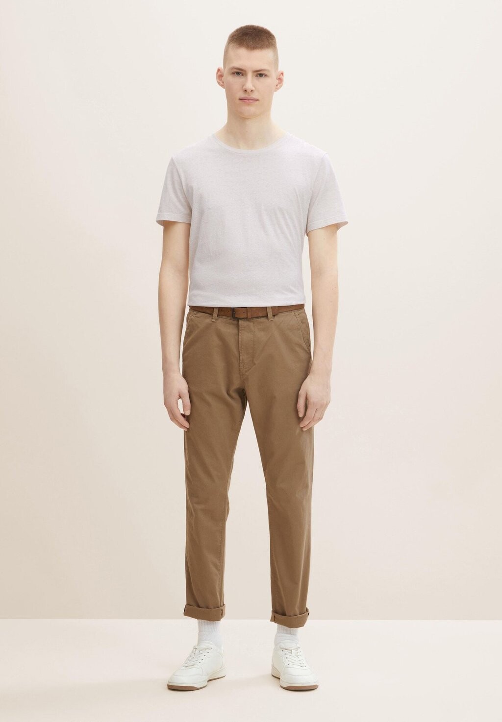 

Чиносы Slim Fit Chino С Поясом Tom Tailor, цвет honey camel beige