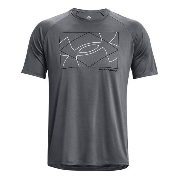 

Футболка velocity logo print round neck training t-shirt 'grey' Under Armour, серый