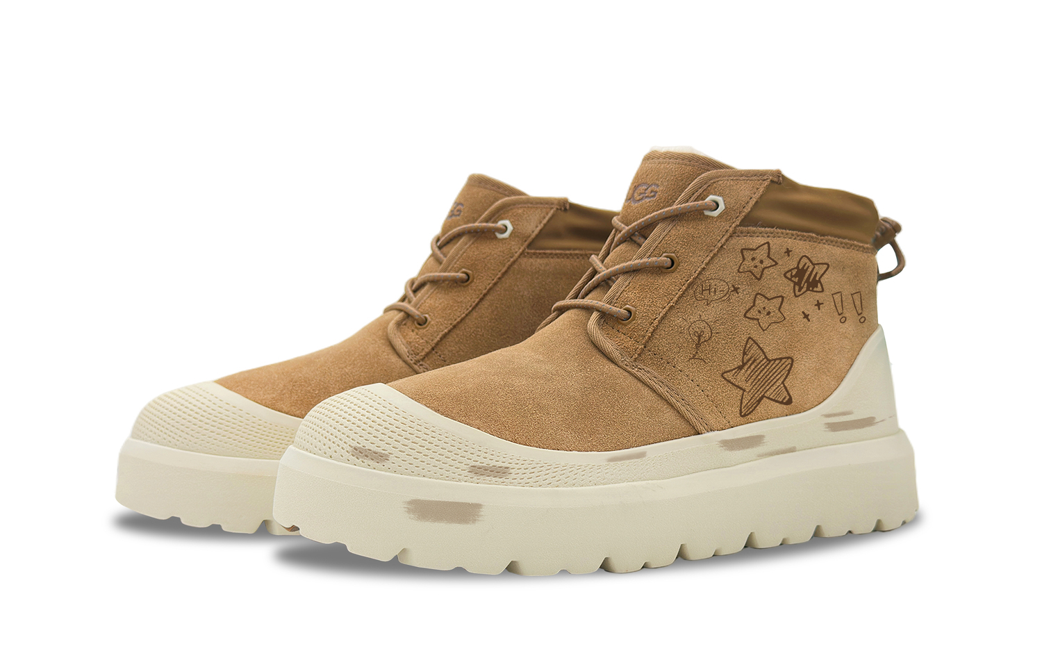 Neumel Funi Caramel Starburst термоусадочные противоскользящие короткие зимние ботинки unisex brown UGG, светло-коричневый — фото 4