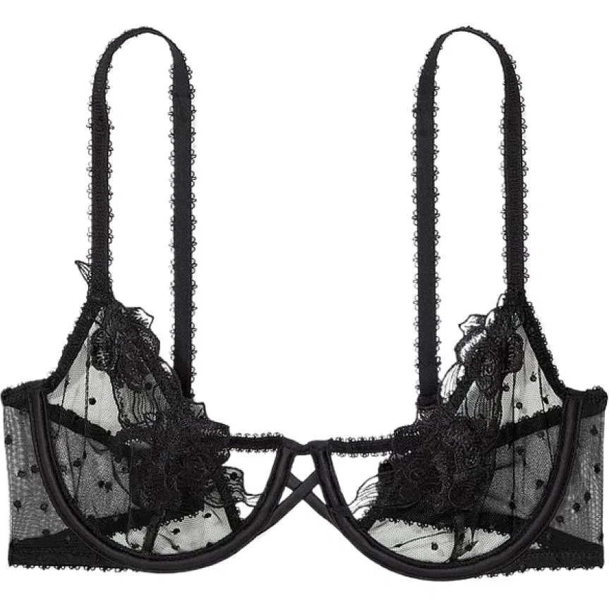 Бюстгальтер в горошек Victoria's Secret Black Polka Dot