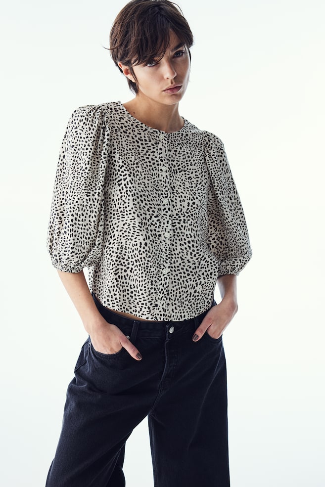 

Блузка из льняной смеси H&M, мультиколор