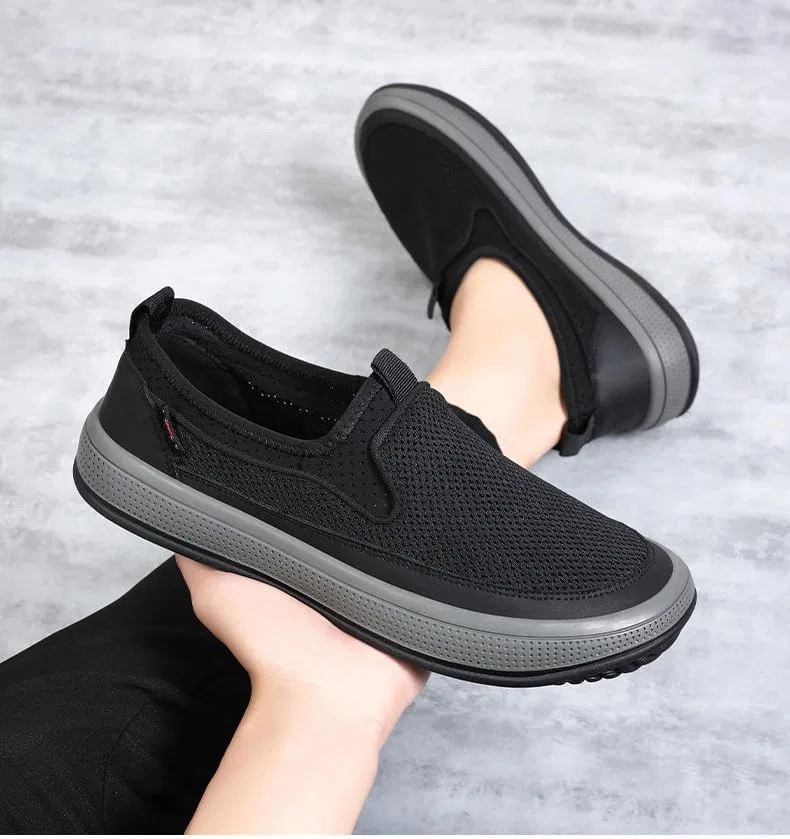 Лоферы на шнурке Mesh Slip on Walking Shoes, Black Hhhchpm — фото 2