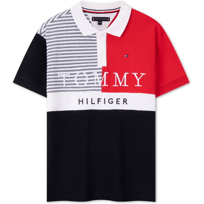 Tommy Hilfiger Футболка navy blue белая красная полоски kids' — фото 3