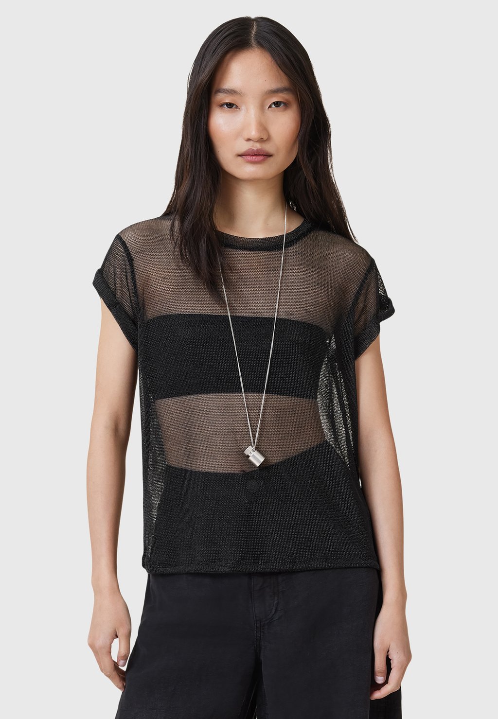 

Топ THEA SPARKLE TOP AllSaints, черный