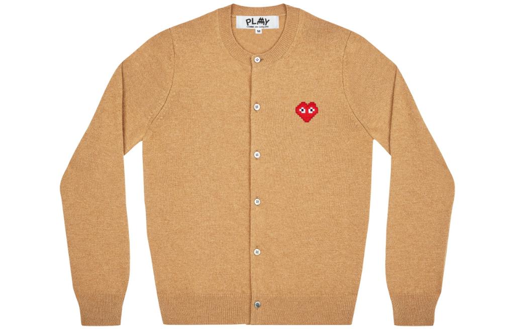 Кардиган (WMNS) COMME des GARCONS PLAY Cardigan Invader Emblem 'Camel' AZ-N083-051-3, бежевый — фото 2