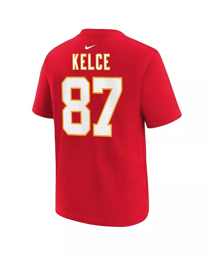 Футболка с именем и номером игрока «Kansas City Chiefs» для мальчиков и девочек Трэвиса Кельсе Nike — фото 3