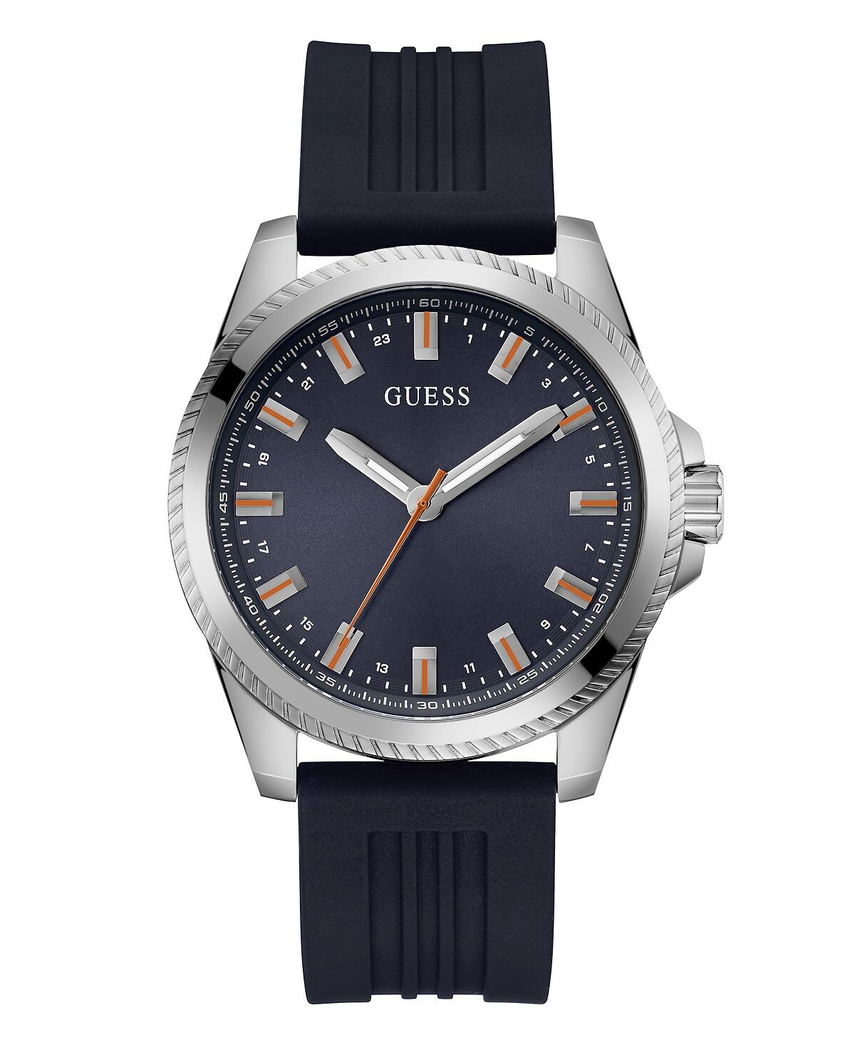 

Мужские аналоговые темно-синие силиконовые часы 44 мм GUESS