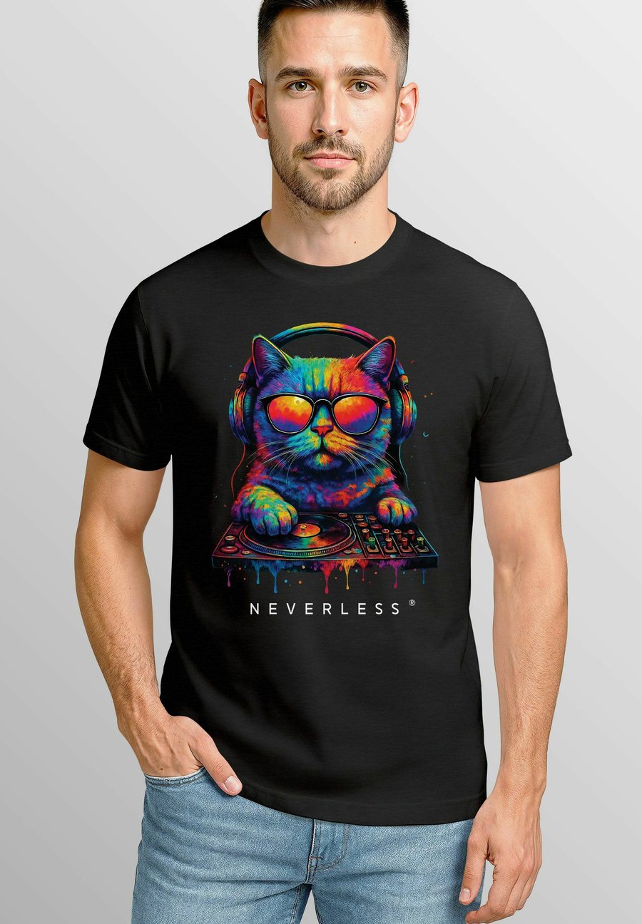 

Футболка Neverless DJ MUSIK FESTIVAL EDM MIT KATZENMOTIV, Schwarz/Black, Черный, Футболка Neverless DJ MUSIK FESTIVAL EDM MIT KATZENMOTIV, Schwarz/Black