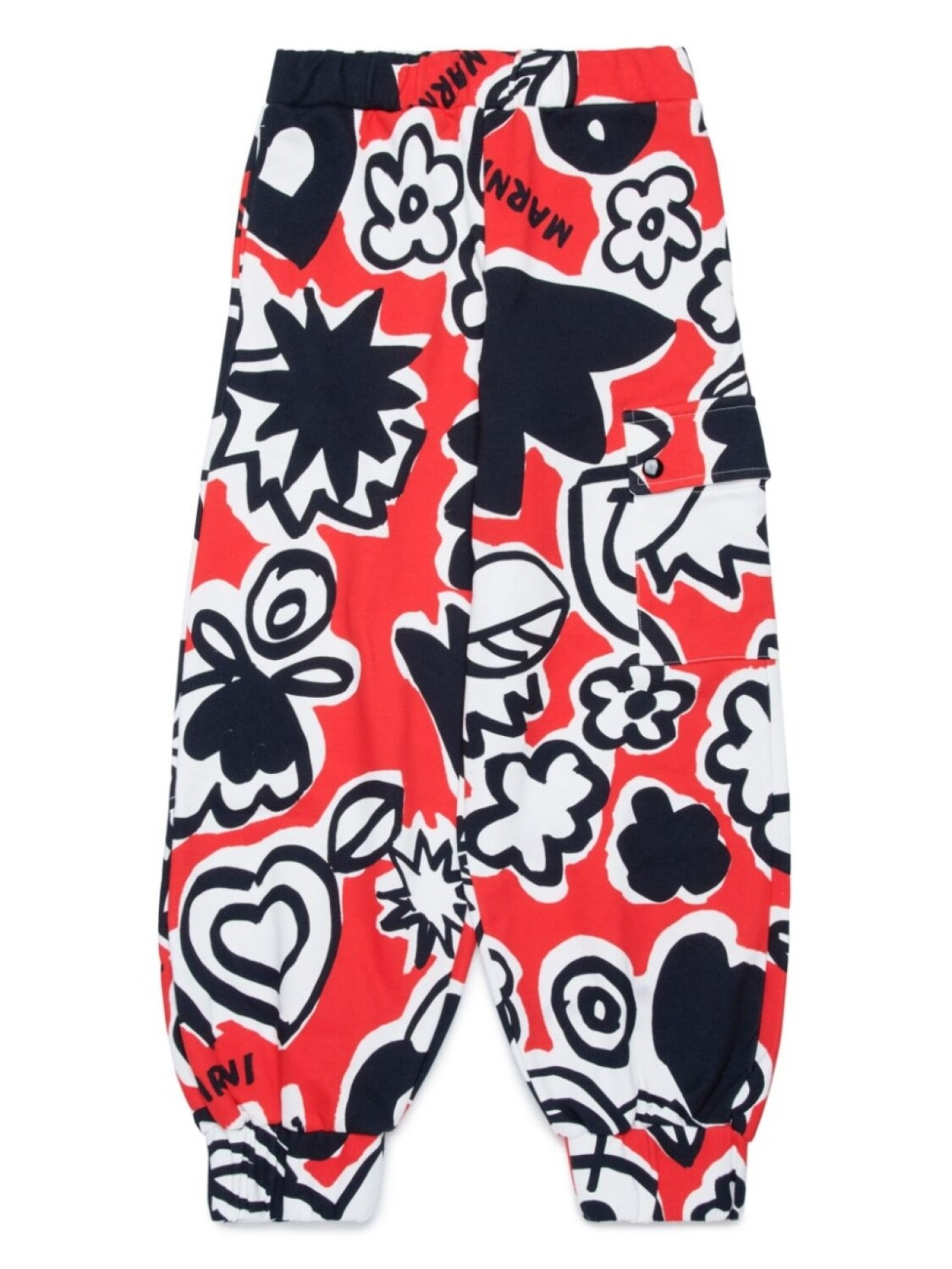 

Marni Kids хлопковые брюки с логотипом, красный