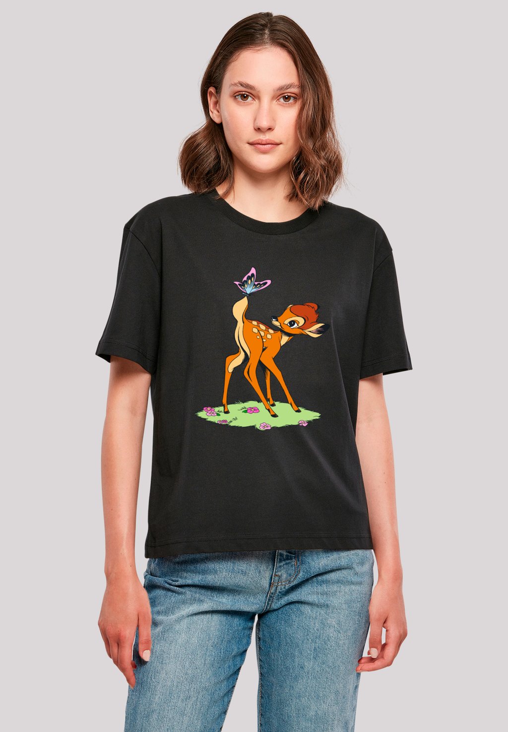 

Футболка с принтом DISNEY BAMBI SCHMETTERLING F4NT4STIC, черный