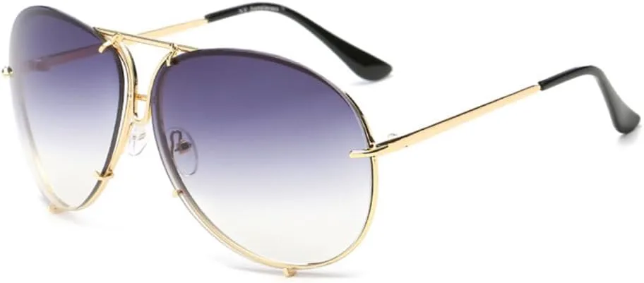 

Женские солнцезащитные очки, роскошные зеркальные металлические солнцезащитные очки, модные женские очки с защитой от УФ-излучения UV400 generic, Gold-grey