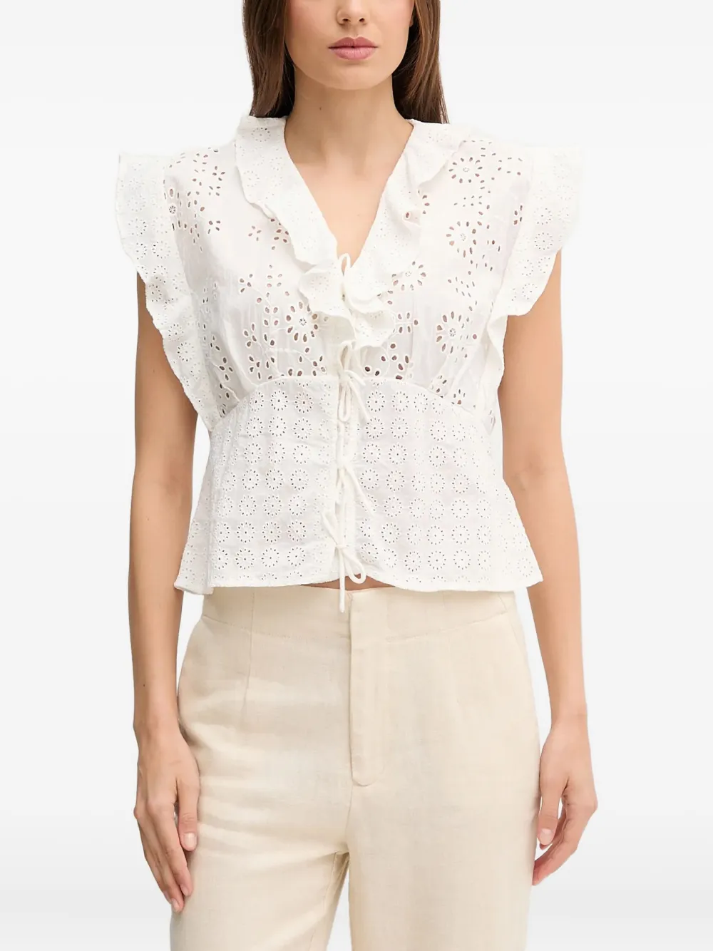 

Топ с оборками Pedro Del Hierro, белый
